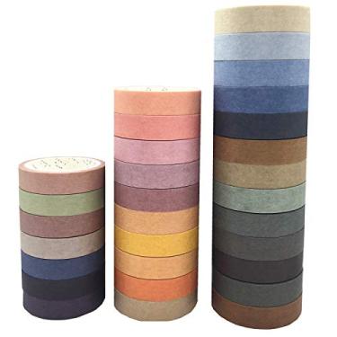 Imagem de VIVIQUEN 20 rolos de fita Washi conjunto de fita adesiva colorida pacote de fita decorativa Fitas finas para crianças e presentes Warpping, Nature Color 10mm, 1