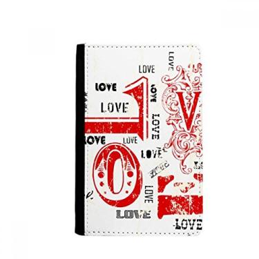 Imagem de Porta-passaporte vermelho preto amor dia dos namorados Notecase Burse capa carteira porta-cartão, Multicolor