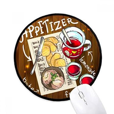 Imagem de DIYthinker Aperitivo limonada bife França Mouse Pad desktop escritório tapete redondo para computador