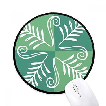 Imagem de DIYthinker Folhas verdes Totems México Civilização Antiga Mouse Pad Desktop Escritório Tapete Redondo para Computador