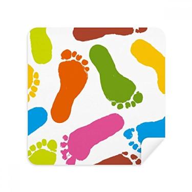 Imagem de Pegada colorida estilo moderno pôster óculos pano limpador de tela tecido camurça pacote com 2