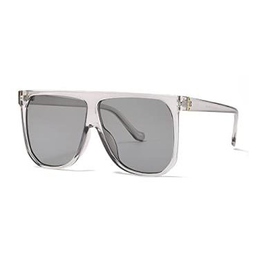 Imagem de Óculos de sol quadrados grandes de uma peça para mulheres moda uv400 óculos de sol masculinos lentes transparentes, 7, tamanho único