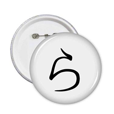 Imagem de Broche de personagem japonês Hiragana RA Broche Emblema Botão Decoração Acessório 5 peças