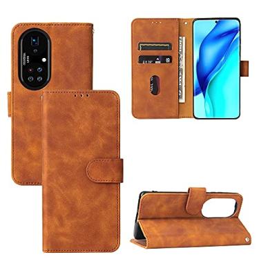 Imagem de For Huawei P50 Pro Solid Color Skin Feel Magnetic Buckle Horizontal Flip Texture PU Leather Case with Holder & Card Slots & Wallet