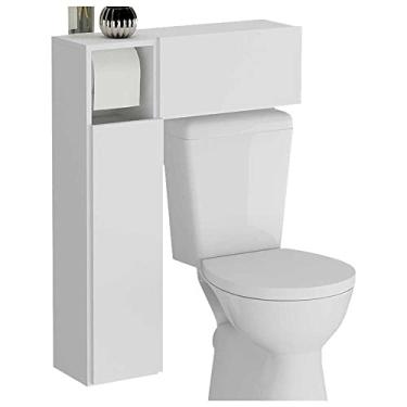 Imagem de Armário de Banheiro para Vaso Sanitário com Suporte para Papel e 2 Portas Multimóveis Fg3054 Branco