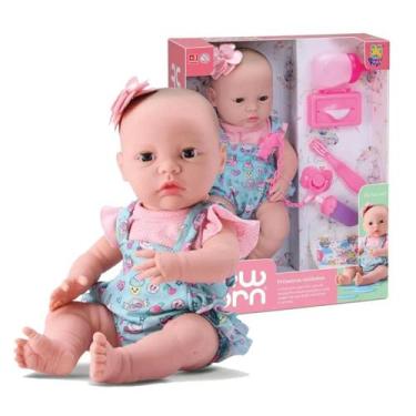 Imagem de Boneca Bebê Recém Nascido Primeiros Cuidados Faz Xixi - Diver Toys