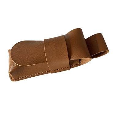 Imagem de CeFurisy Capa de couro harmônica, estojos de armazenamento de gaita portáteis de couro PU protetor de instrumento estilo vintage de natal