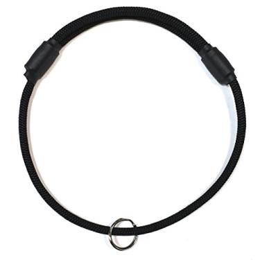 Imagem de Coleira de identificação para cães com corda de montanha fina da National Leash – Preta – Tamanho médio – A coleira original da Snickers