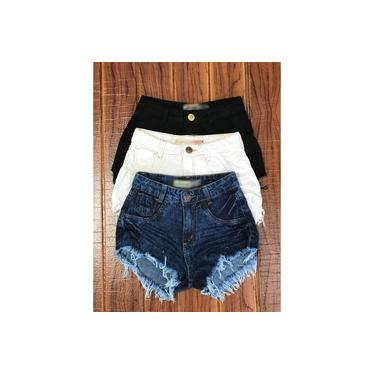 short cintura alta desfiado em cima