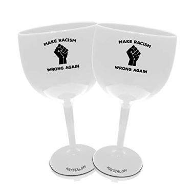Imagem de 2 Taças Gin Brancas Personalizadas Make Racismo Wrong