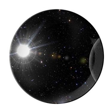 Imagem de Prato branco escuro noturno de porcelana decorativa salver louça de jantar