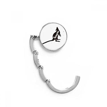 Imagem de Gancho de mesa canguru preto e branco com fecho decorativo e gancho dobrável