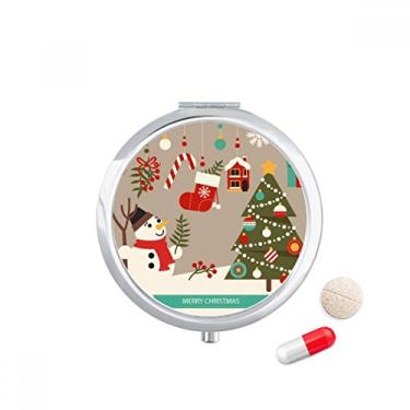 Imagem de Luvas de Natal com boneco de neve para festivais, porta-comprimidos, caixa de armazenamento de remédios