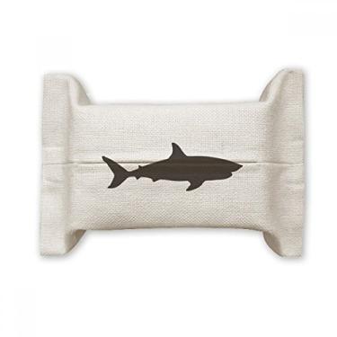 Imagem de Docile Blue Ocean Shark Fierce Fish Capa de papel para lenços faciais Bolsa de linho de algodão