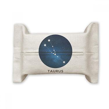 Imagem de Taurus Constelação signo do zodíaco Suporte de cobertura de papel para lenços faciais Saco de linho de algodão
