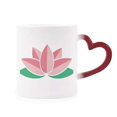 Imagem de Caneca de flor flor flor flor de lótus folha de lótus sensível ao calor Caneca vermelha muda de cor