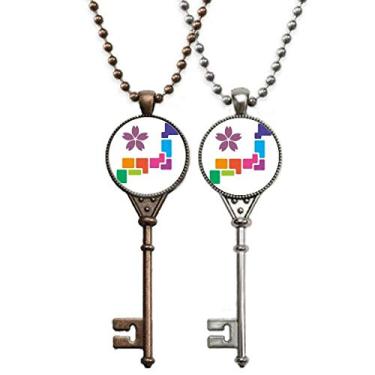 Imagem de OFFbb-USA Colar com pingente de flor japonesa simboliza a cultura esportiva para decoração de casais