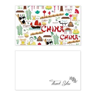 Imagem de China Bamboo Lantern Panda Cartão de agradecimento aniversário comemorações casamento agradecimento