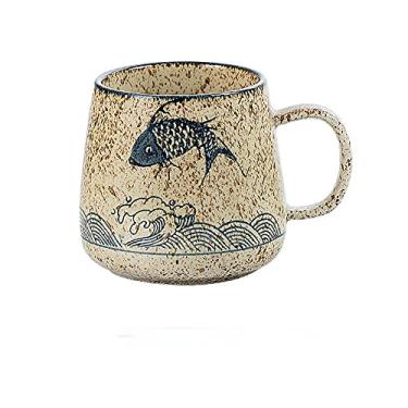 Imagem de PAYNAN Caneca de café vintage exclusiva japonesa estilo retrô copos de cerâmica 380 ml Caneca de café da manhã