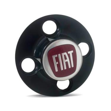 Imagem de Calota Centro Roda Ferro Fiat 500 Emblema Vermelho - Gfm - Calotinha