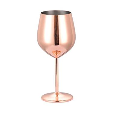 Imagem de 2 peças de vidro de aço inoxidável, 520 ml de taça de vinho de alta qualidade, copo de vinho de metal portátil, taças de vinho, taças de vinho grossas, taças de vinho, taças de vinho tinto, taça de vinho para festivais, festas, ouro rosa