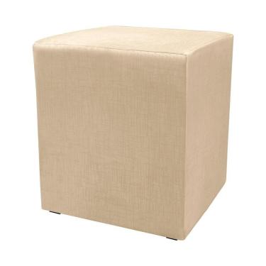 Imagem de Puff Zelda Quadrado Multiuso 43x43x43cm Tecido  Suede Bege