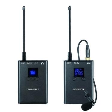 Imagem de Microfone Lapela Sem Fio Soleste WM-11 Wireless UHF com Transmissor e Receptor P2