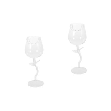 Imagem de ABOOFAN 2 Unidades copo de vinho copos de vinho em forma de rosa copos legais copos de vidro taças de vinho óculos de flor rosa de festa cálice de flor rosa sumo copo de coquetel rosas