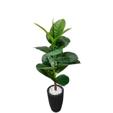 Imagem de Planta Artificial Figueira Ficus Lyrata Verde Vaso 3D Polietileno Decoração (Coluna Preto)