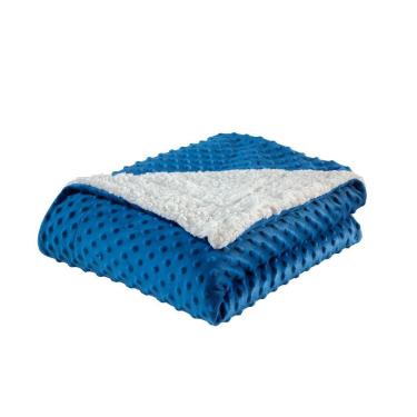 Imagem de Cobertor Plush Com Dots Sherpa Azul Claro Para Bebê