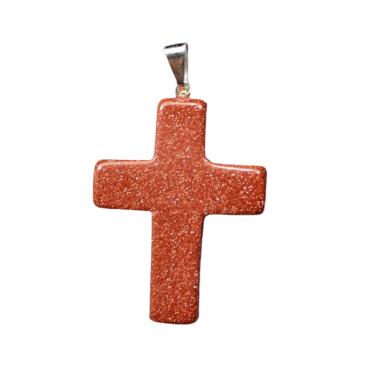Imagem de Colar Crucifixo Pedra do Sol Pino Envolto em Prata