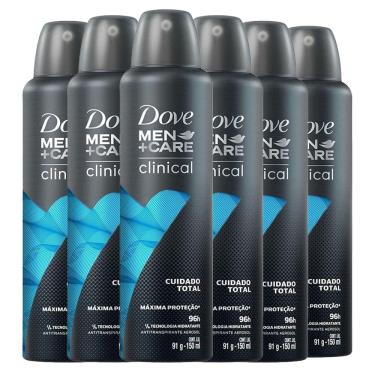 Imagem de kit 6 Desodorantes Aerosol Dove Clinical Cuidado Total Men 150ml/91g