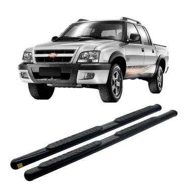 Imagem de Estribo Lateral em Aço Oval Preto p/ S10 1995 até 2011 Cabine Dupla