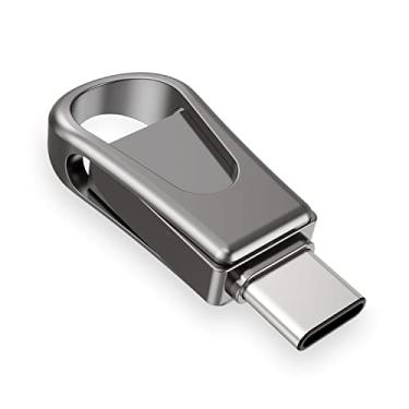 Imagem de Sanfeya 128GB USB C Flash Drive, USB 3.0 2 em 1, unidade de polegar, unidade de memória USB dupla, pen drive para smartphones Android tipo C e novo MacBook, preto