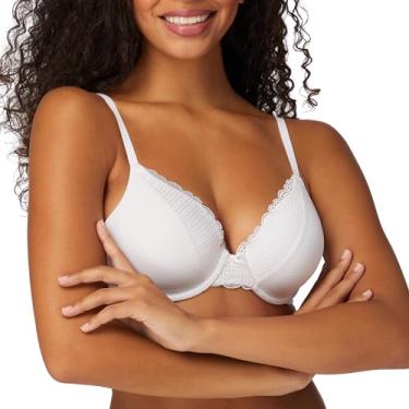 Imagem de Maidenform Sutiã feminino Comfort Devotion com cobertura total com aro, Branco, 34D
