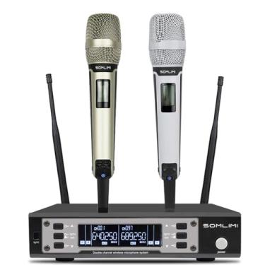 Imagem de SOMLIMI original EW135G4 Sem Fio Microfone Profissional para Cantares Performances dePalco Karaoke Conferenciada lgreja Palestr (135-White and Gold)