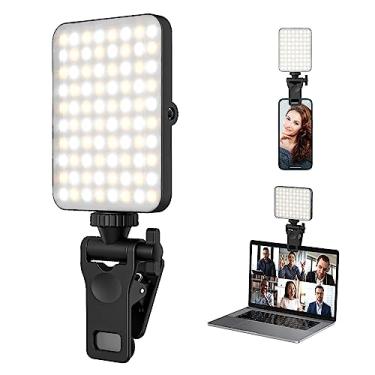 Imagem de Luz de selfie recarregável e clipe de luz de telefone para iPhone – Luz LED de telefone com brilho ajustável, perfeita para selfies, maquiagem, TikTok, transmissão ao vivo e videoconferência, preto