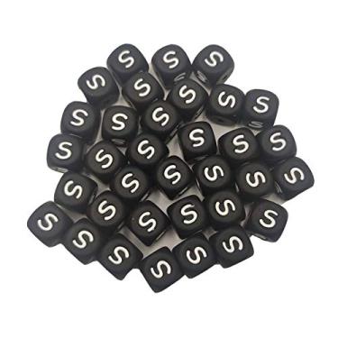 Imagem de Arakierst 50 peças de contas quadradas de silicone com letras do alfabeto 12 mm contas de pérola de silicone fazem nome para fazer joias, faça você mesmo, colar de miçangas para mãe