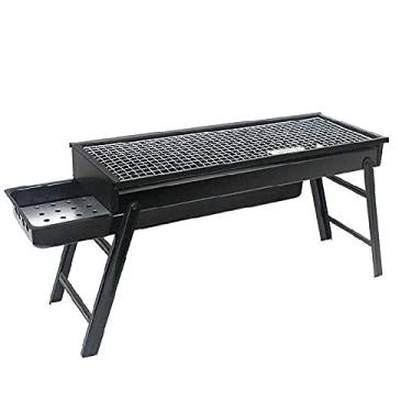 Imagem de QWLEYCHN Churrasqueira dobrável a carvão para acampamento, churrasqueira ao ar livre, churrasqueira portátil para piquenique, churrasqueira de mesa ao ar livre para o festival de festa em barraca de