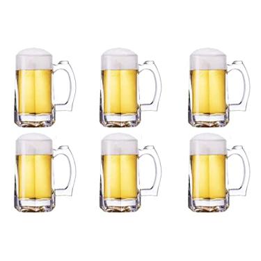 Imagem de TUSAPAM Conjunto de canecas de cerveja pesadas, canecas de vidro de 354.4 g com alça, copos de cerveja para freezer, copos de cerveja de 370 ml, caneca tradicional para bar, álcool, bebidas, café,