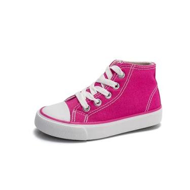 Imagem de Komfyea Tênis infantil casual de lona de cano alto (bebê/crianças pequenas), F01rosered, 6.5 Toddler