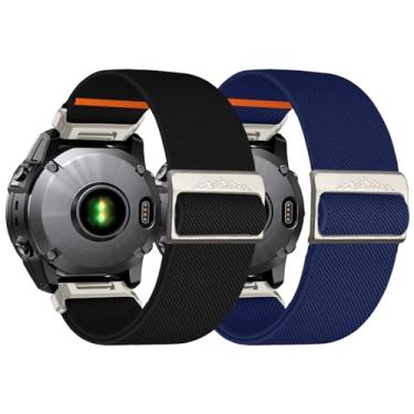 Imagem de Chinber Pulseira elástica de nylon de 22 mm para Garmin Fenix 6 Pro/6/7/7 Pro/5/5 Plus, Forerunner 935/945/955, Instinct/2/Approach S60/S70-47 mm, Descent G1/Epix