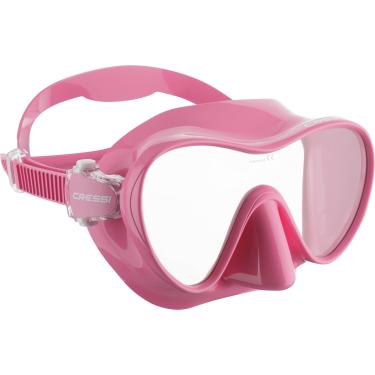 Imagem de Máscara sem moldura para mergulho Cressi F1, Scuba Diving Snorkeling – Saia de silicone com selo perfeito – Cressi: Qualidade desde 1946, Lentes transparentes, rosa, One Size