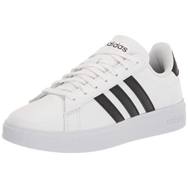 Imagem de adidas Tênis feminino Grand Court 2.0, Branco/Preto/Preto, 37