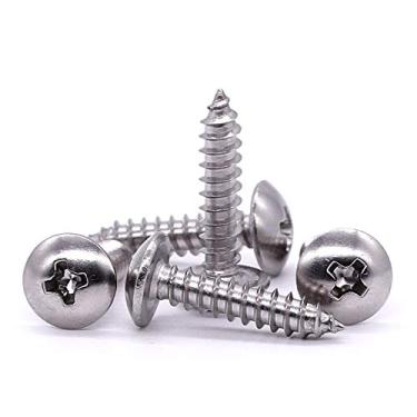 Imagem de Parafuso de parafuso de madeira com cabeça de treliça, parafuso de metal, autochapa, Phillips Drive, 18-8 aço inoxidável 304, acabamento Brgiht da Eastlo Fastener, #10 x1" (100 PCS), Silver