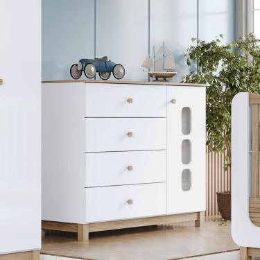 Imagem de Cômoda 1 Porta 4 Gavetas Aconchego Henn