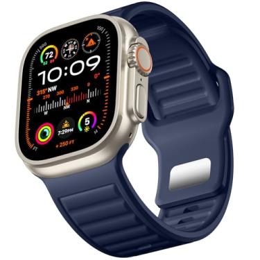 Imagem de Negatta Pulseira de silicone esportiva resistente à prova d'água e macia para Apple Watch Ultra 2/Ultra de 49 mm séries 10 de 46 mm 9/8/7 de 45 mm SE2/SE/6/5/4 de 44 mm 3/2/1 de 42 mm