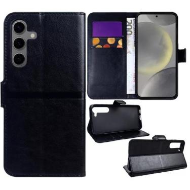 Imagem de Capa Capinha Carteira + Película de Vidro 3D Para Samsung Galaxy S24 P