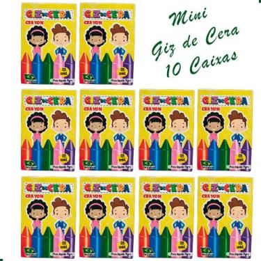 Imagem de Kit 10 Mini Giz de Cera com 5 Cores - Lembrancinha de Aniversário Fest