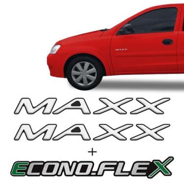 Imagem de Adesivos Corsa Maxx Econoflex Emblema Lateral/Traseiro Preto - SPORTIN